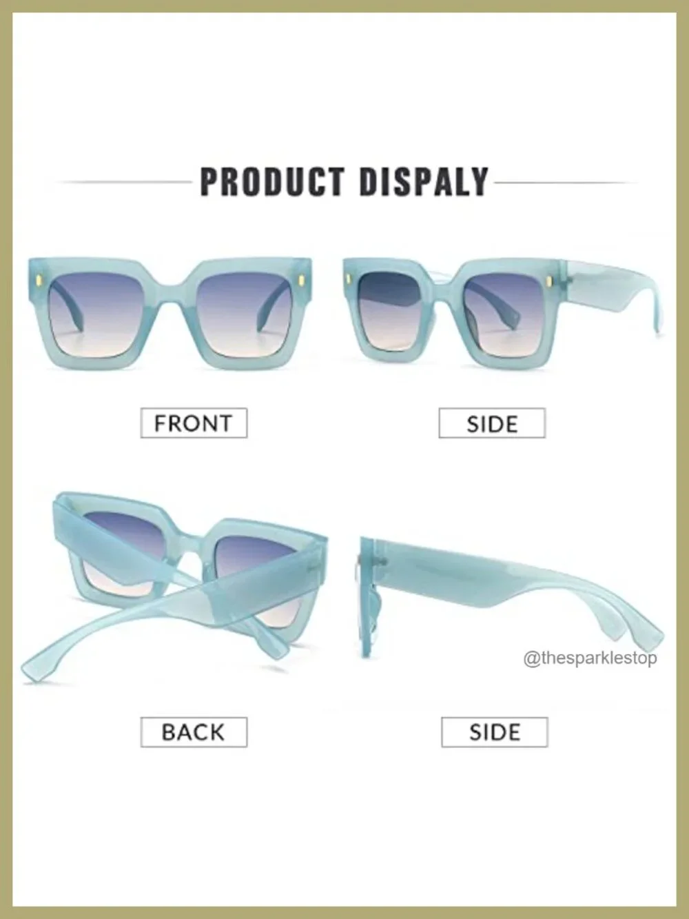 Oversized Square Sunglasses for Women UV400 Protection Plastic Frame Trendy